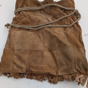 Elegant Tan Suede Hobo Bag with Rope Handle